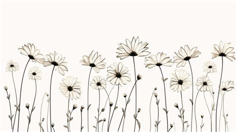 Premium Photo | A line drawing of daisies