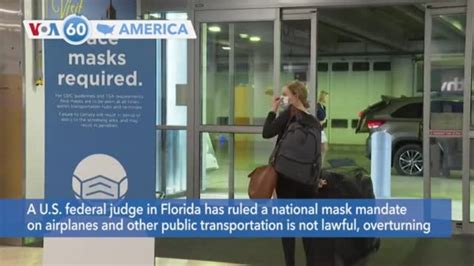 Voa60 America Us Judge Strikes Down National Mask Mandate On