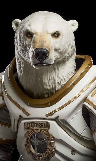 Premium AI Image A Polar Bear Wearing A Suit With The Word Nuku On It