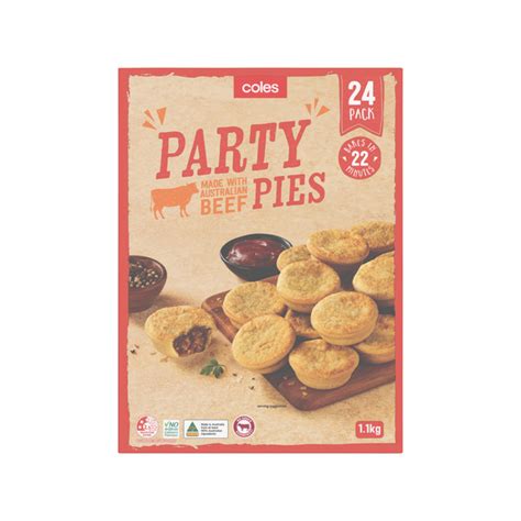 Calories In Coles Frozen Party Pies 24 Pack Calcount