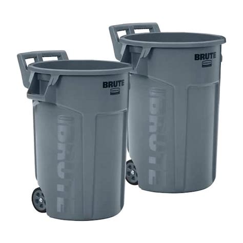 Rubbermaid Commercial Products Brute 44 Gal Grey Round Vented Wheeled