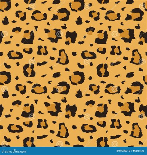 African Cheetah Leopard Fur Vector Seamless Texture Fabric Print