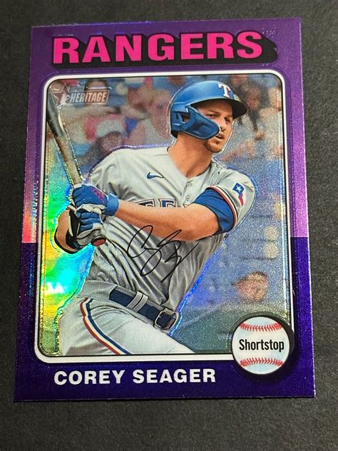 Topps Heritage Corey Seager Purple Refractor Rangers Free