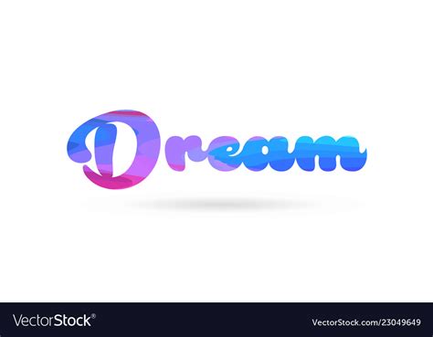 Dream Pink Blue Color Word Text Logo Icon Vector Image