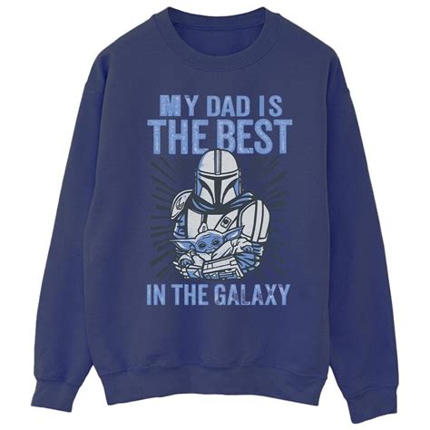 Disney Mandalorian Best Dad Azul Textil Sudaderas Hombre 40 40