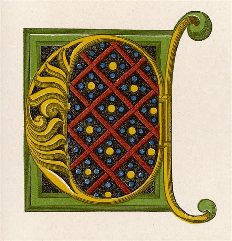 Illuminated Letter C In A Medieval Style Drawing by Mary Evans Picture Library - Fine Art America