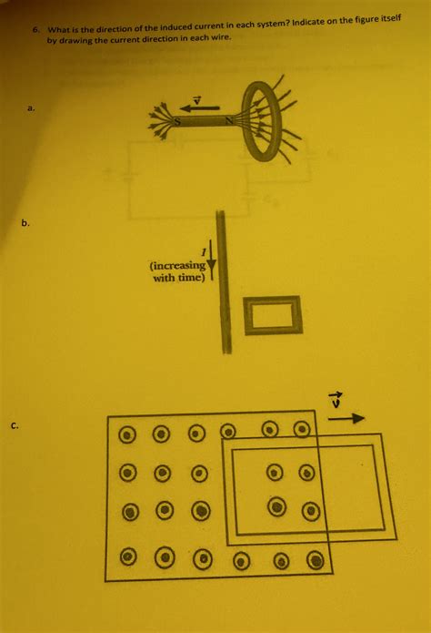 Solved 6. What is the direction of the induced current in | Chegg.com