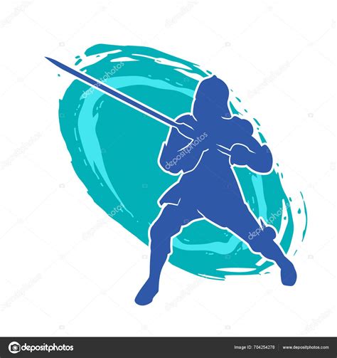 Image Vectorielle Silhouette D Un Guerrier Masculin Portant Costume D