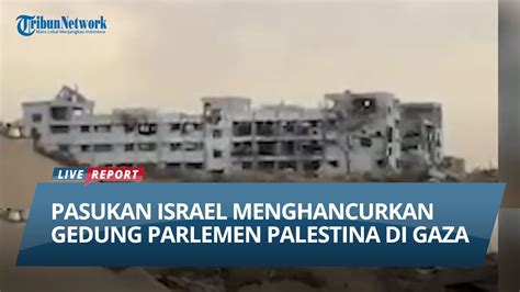 GEDUNG PARLEMEN PALESTINA DI GAZA RATA DENGAN TANAH Dibom Tentara