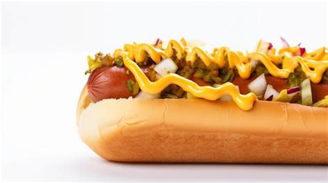 Premium AI Image | A hot dog with mustard and mustard on it