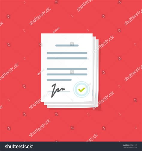 Document Sign Illustration Flat Cartoon Paper Stock Illustration 697411597 | Shutterstock