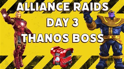 Alliance Raids Day 3 Vanguard Thanos Boss Youtube