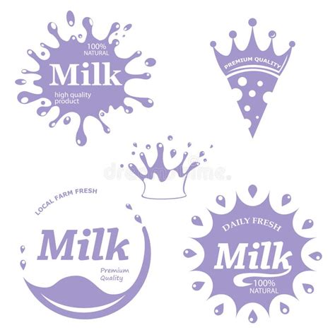 Milk Labels Vector Set Splash And Blot Design Stock Vector Illustration Of Calcium Abstract