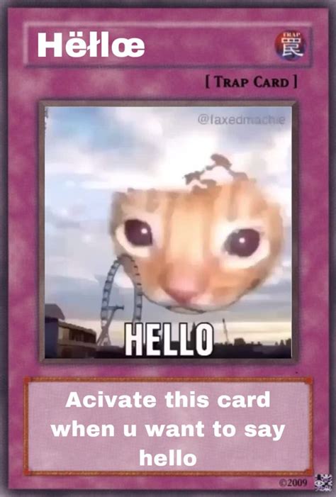 Hello Card Funny Yugioh Cards Mood Card Cards