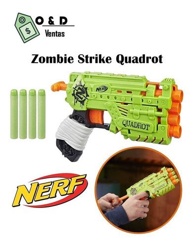 Nerf Zombie Strike Quadrot Pistola Hasbro 10 Dardos Elite MercadoLibre