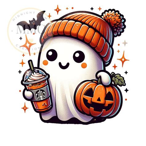 Cute Ghost Png Halloween Png Coffee Png Bougie Png Bougie Ghost