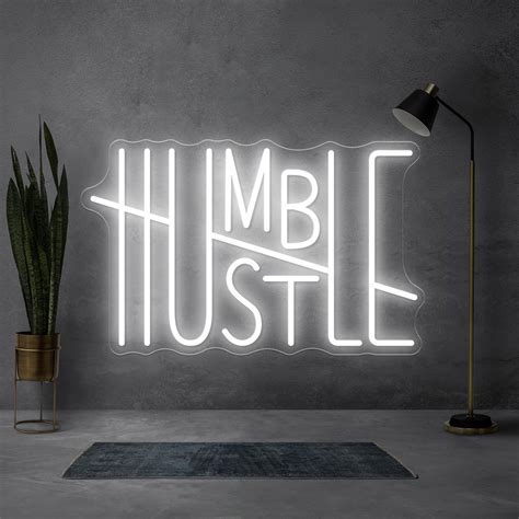 Hustle Neon Sign Words Neon Signs For Wall Decor Usb