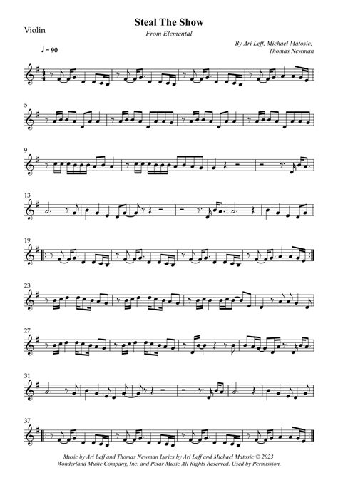 Steal The Show Arr Wesley S Silva By Thomas Newman Sheet Music For Violin Solo At Sheet