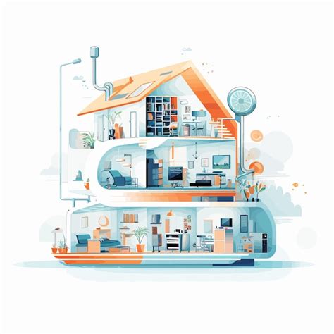 Premium Vector Smart House Vector Illustrated White Background