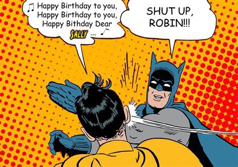 POP ART Batman Robin SPOOF slap meme PERSONNALISED HAPPY BIRTHDAY Greeting CARD | eBay | Batman ...