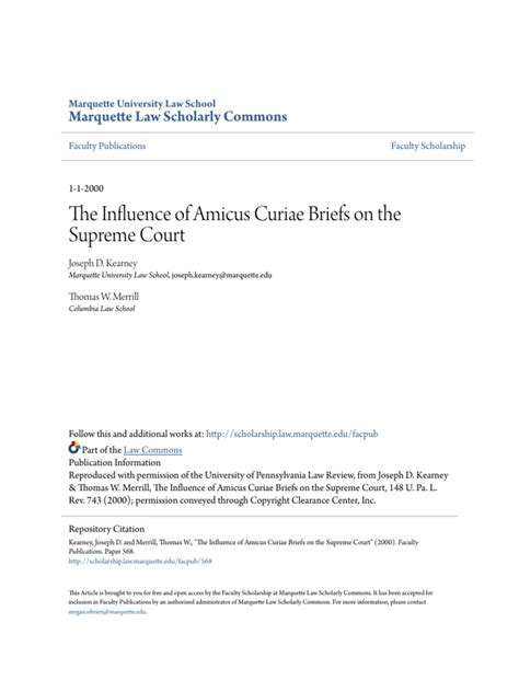 The Influence Of Amicus Curiae Briefs On The Supreme Court Pdf