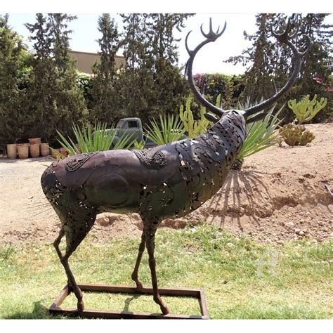 Sculpture Cerf En M Tal Recycl Sculpture By Hassan Laamirat Artmajeur