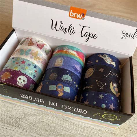 Washi Tape Glow Brilha No Escuro Brw Unidade Escorrega O Pre O