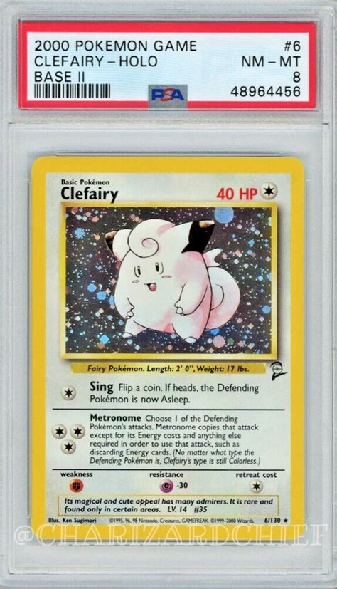 2000 Pokemon Base Set 2 Clefairy Holo Rare 6 130 Graded PSA WOTC