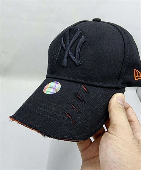 Topi New Era Mlb Yankees Ny New York Ripped Sobek Hitam Original Import