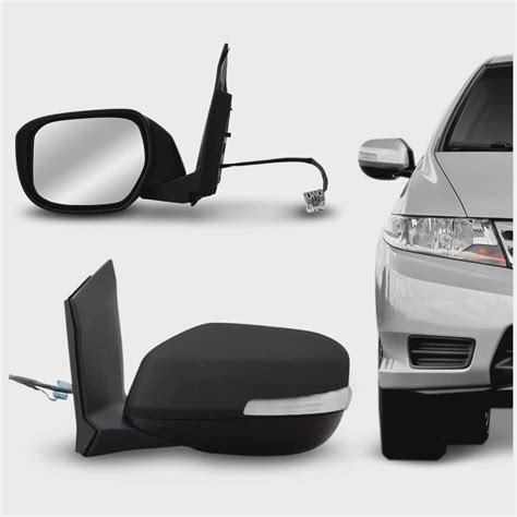 Retrovisor Elétrico Honda City 2010 2011 2012 2013 2014 Preto Pisca