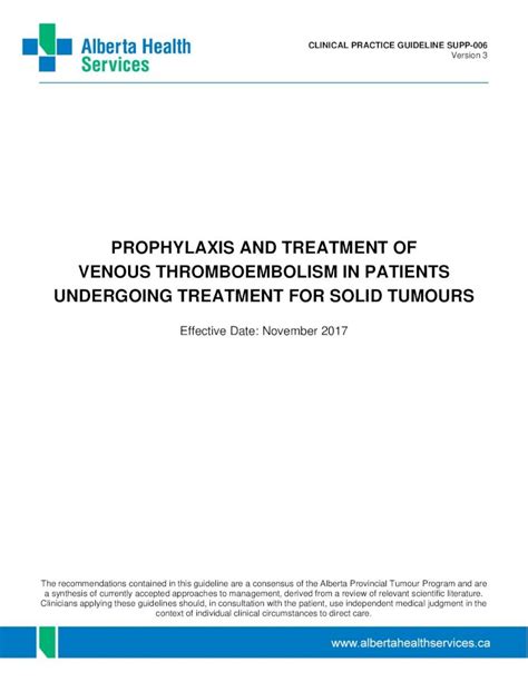 Pdf Prophylaxis And Treatment Of Venous Thromboembolism In · Venous Thromboembolism Vte