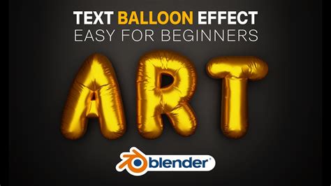 How To Make Inflated Text Balloon Effect Blender For Beginners Youtube