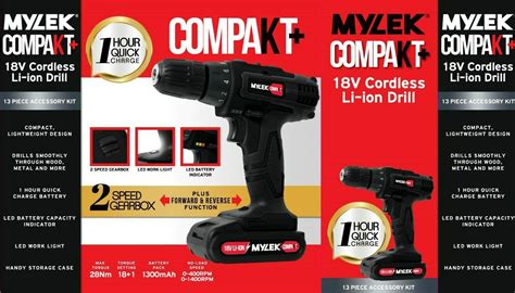 Buy Mylek V Cordless Drill Driver Lithium Ion Powerful Battery