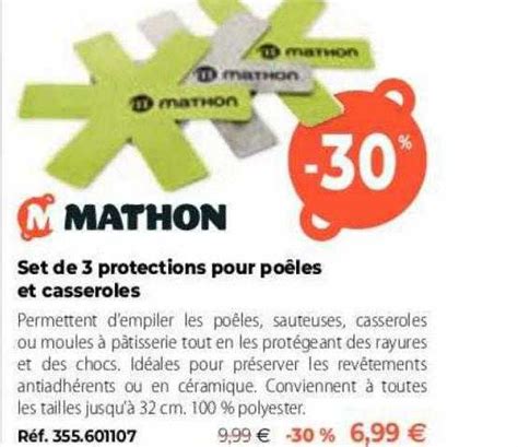 Promo Set De 3 Protections Pour Poêles Et Casseroles Mathon chez Mathon