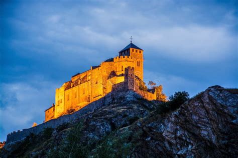 Castle in Sion (Switzerland) Stock Image - Image of religion, built ...