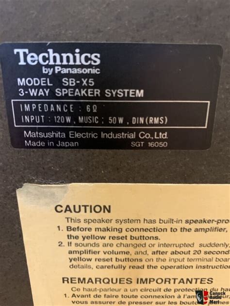 Technics SB X5 Linear Phase Speakers Photo 4741387 Canuck Audio Mart