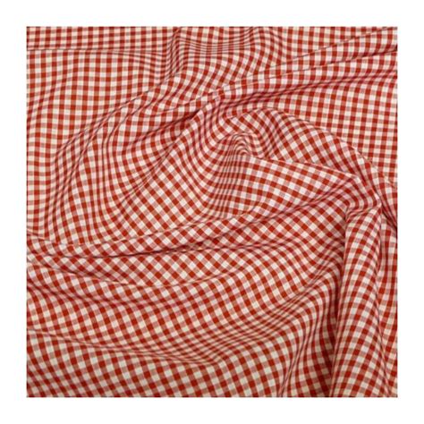 Polycotton Fabric Gingham Check Material Dress Craft School U