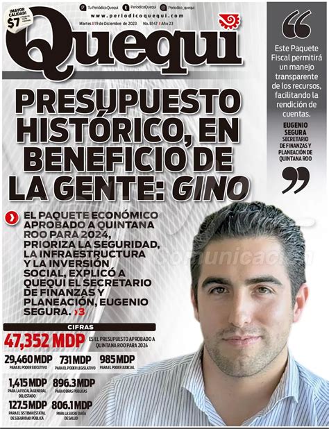 Portadas De Prensa En Quintana Roo 19 De Diciembre Del 2023