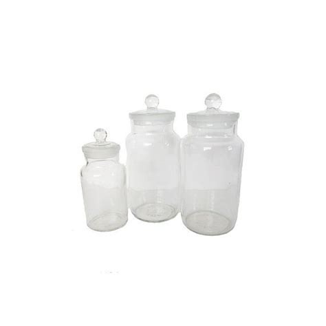 Vintage British Made Clear Glass Apothecary Jars With Lids Set Etsy Apothecary Jars Glass