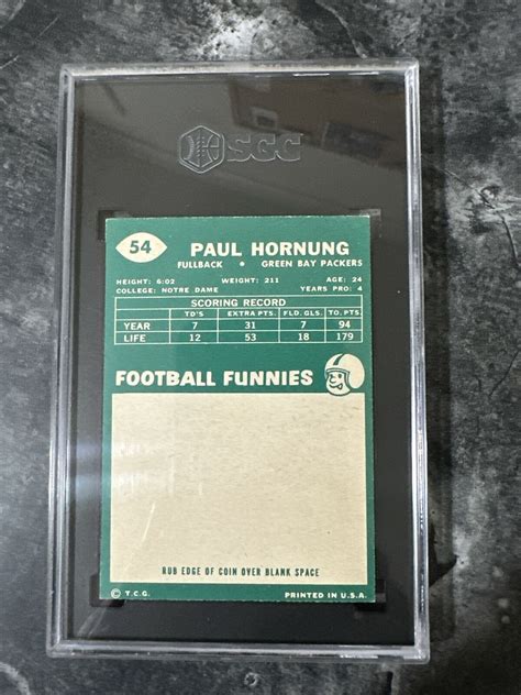 1960 TOPPS 54 PAUL HORNUNG PACKERS HOF Sgc 7 EBay