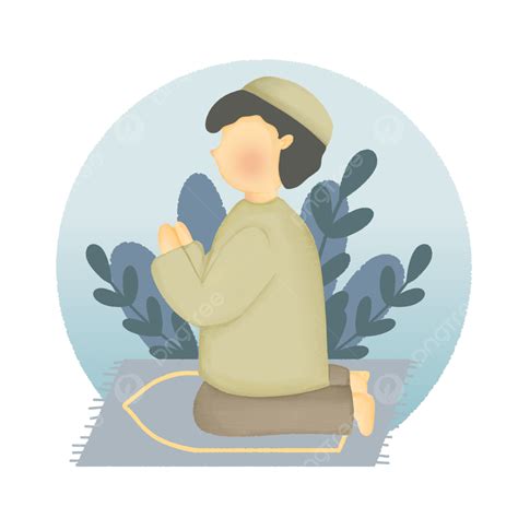 Islamic Little Boy Praying Illustration Boy Praying Ramadan Png