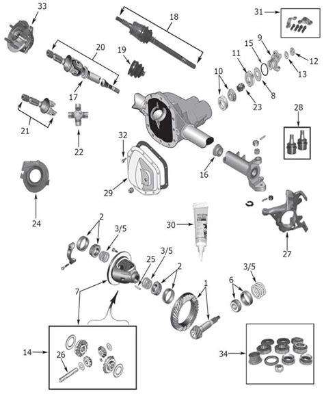 Exploring The Components Of A Jeep Tj Front Axle A Detailed Diagram