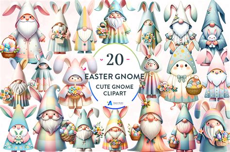 Cute Easter Gnome Sublimation Clipart Graphic By Aspect Studio