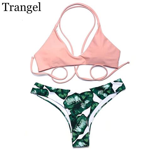 Trangel Bikini Brazilian Bikini 2018 Women Thong Bottom Bathing Suits