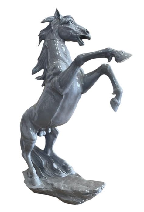 Statue Cheval En Resine Ht Cm Gris