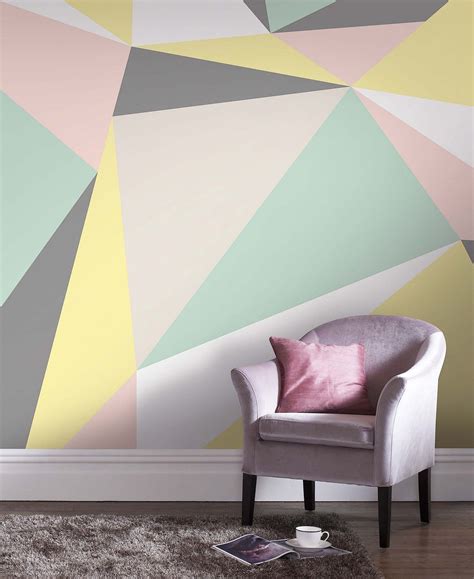 Graham And Brown Pastel Geometric Wall Mural Wallpaper Wall Art Macy