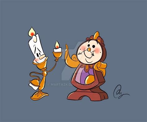 Lumiere and Cogsworth by MartaZK on DeviantArt