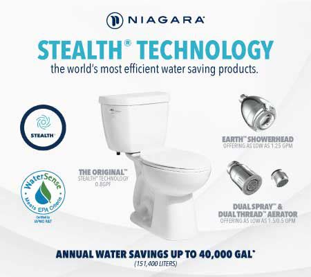 Stealth System, Toilet, High-Efficiency, Energy Saving, Showerhead, Aerator - Water Smart