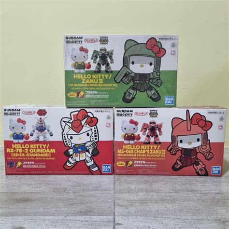 [ready Stock] Bandai Gundam X Hello Kitty Ms 06s Chars Zaku Ii Rx 78