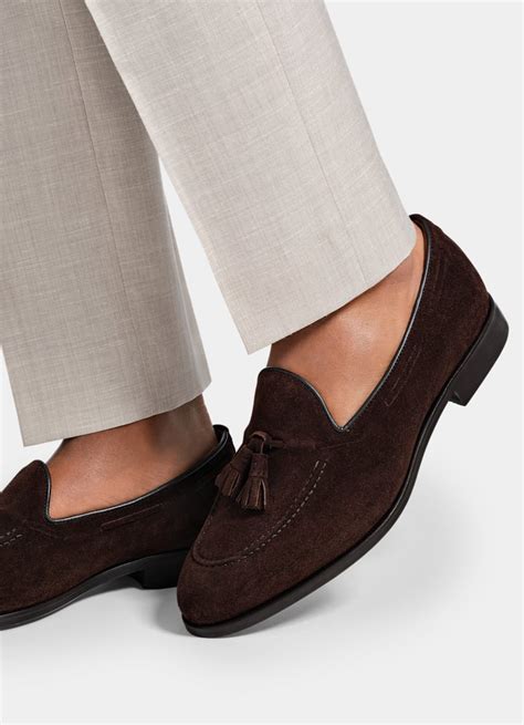 Brown Tassel Loafer In Calf Suede Suitsupply Us